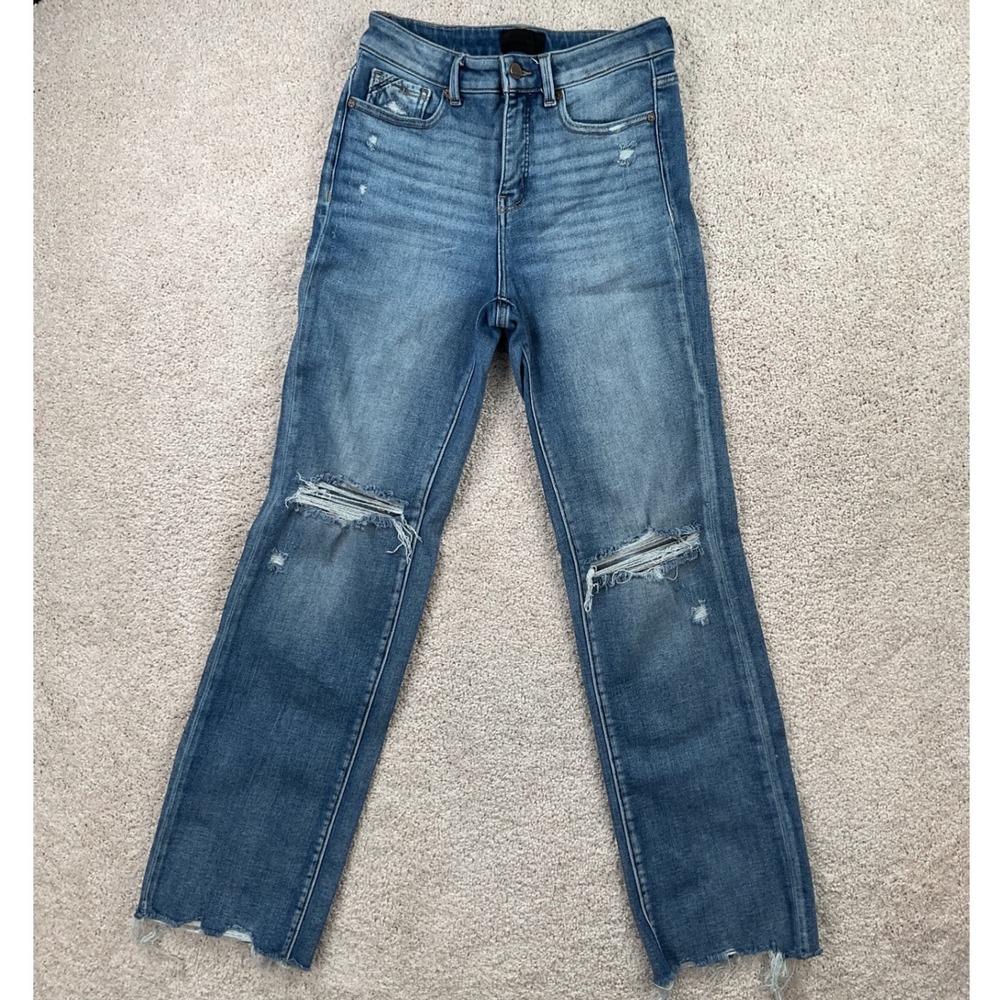 Buckle Black Fit No 35 Classic Straight Distressed Jeans Blue 27x32 Women's